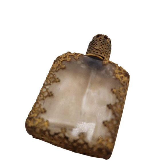 Vintage Miniature Needle Point Perfume Bottle With Dauber (A5672) - Picture 4 of 6